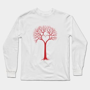 red love tree with heart branches Long Sleeve T-Shirt